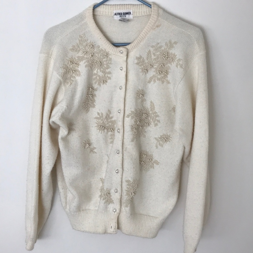 Women's Pearl Knit Cardigan Sweater Size PM